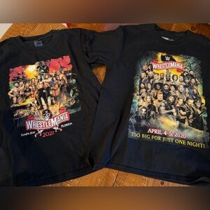 Two youth med Wrestlemania t shirts 2020 & 2021